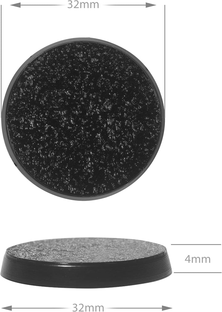 32Mm Textured Plastic round Bases or 1.26 Inch Wargames Table Top Games 120 Count