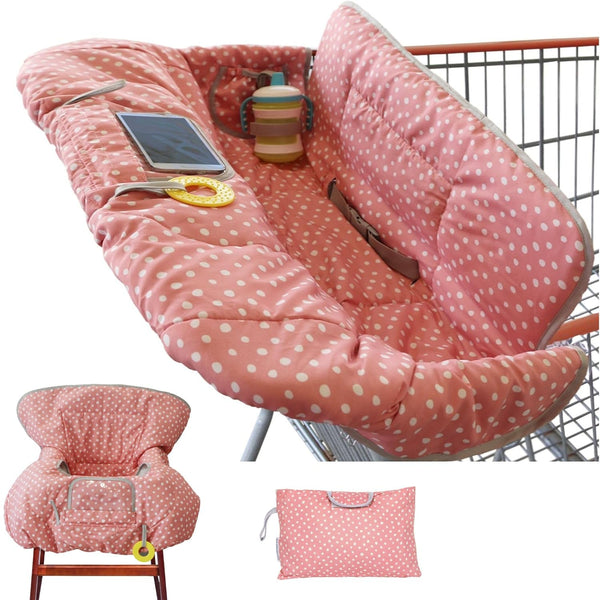 Shopping Cart Cover and High Chair Cover, Pink Dots