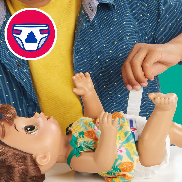 Magical Mixer Baby Doll Tropical Treat with Blender Accessories, Drinks, Wets, Eats, Brown Hair Toy for Kids Ages 3 and Up