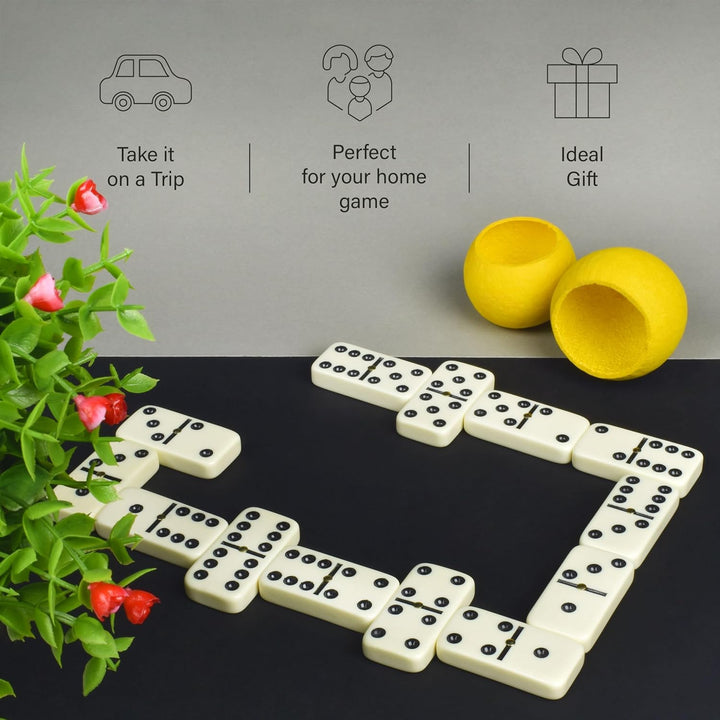 Dominos Set for Adults – Dominoes - Classic Board Games, Double 6 Dominoes Family Games for Kids and Adults - Double Six Standard Dominos Set 28 Tiles with Wood Case, Juegos De Mesa