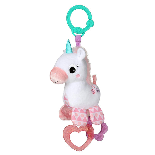 Unicorn Sparkle & Shine Plush Take-Along Stroller or Carrier Toy, Ages 0 Month+, Pink