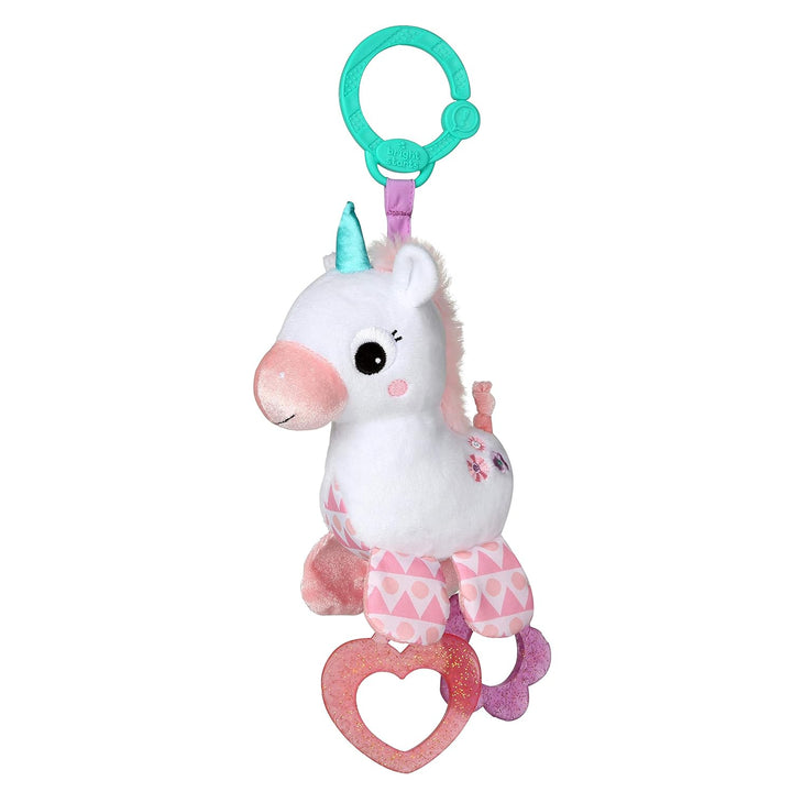 Unicorn Sparkle & Shine Plush Take-Along Stroller or Carrier Toy, Ages 0 Month+, Pink
