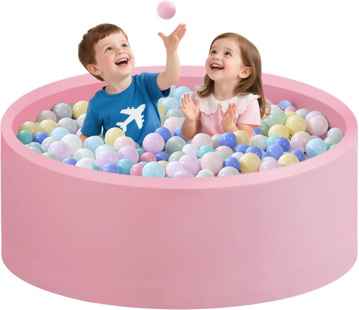 Ball Pit for Toddlers 35.43''X11.81 Baby Ball Pits Soft Memory Foam Ball Pit round Kids Ball Pit Indoor Game Kids Play Ball Pool Ideal Gift for Girls and Boys (Grey, NO Balls)