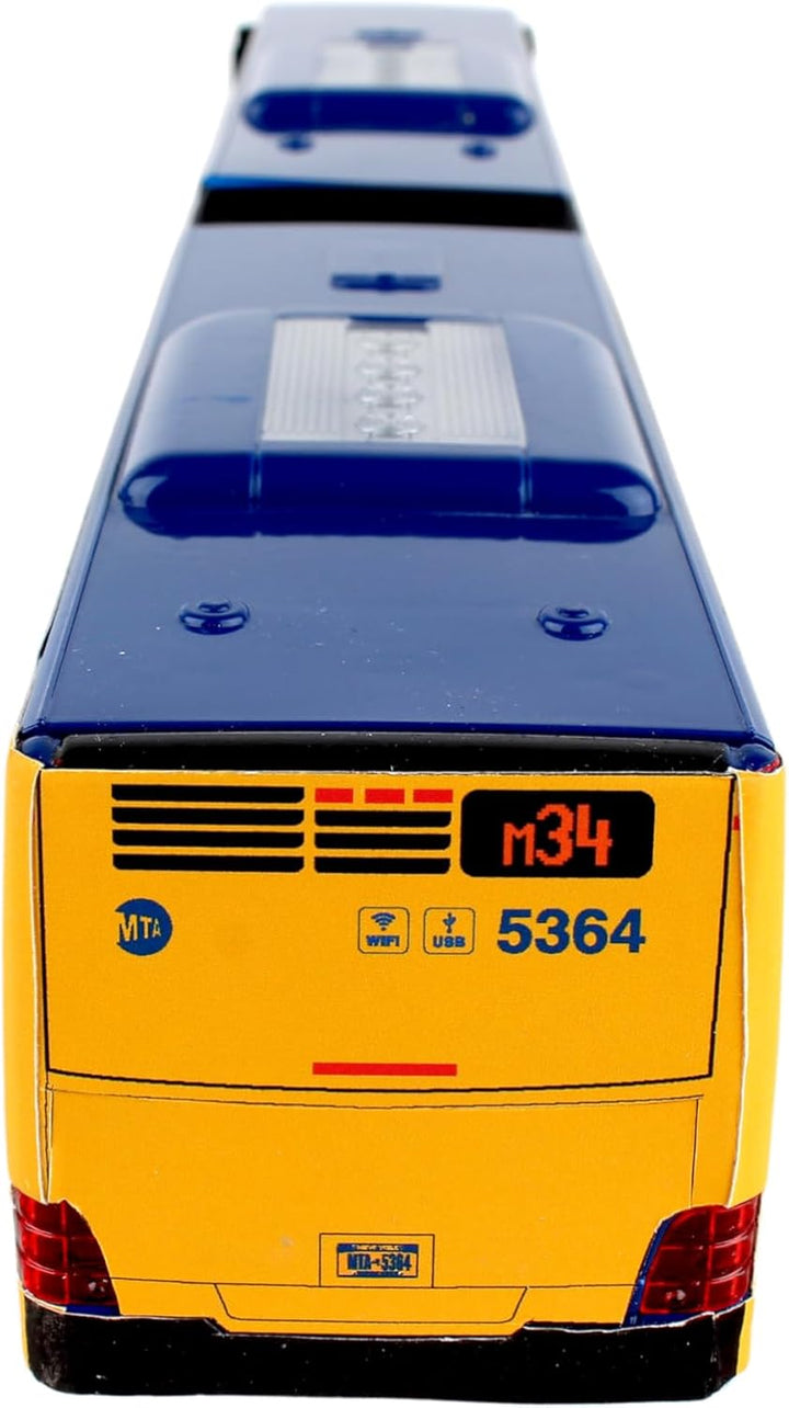 MTA New York City Bus 16" Articulated Bus RT8571 Toy, Blue , Brown