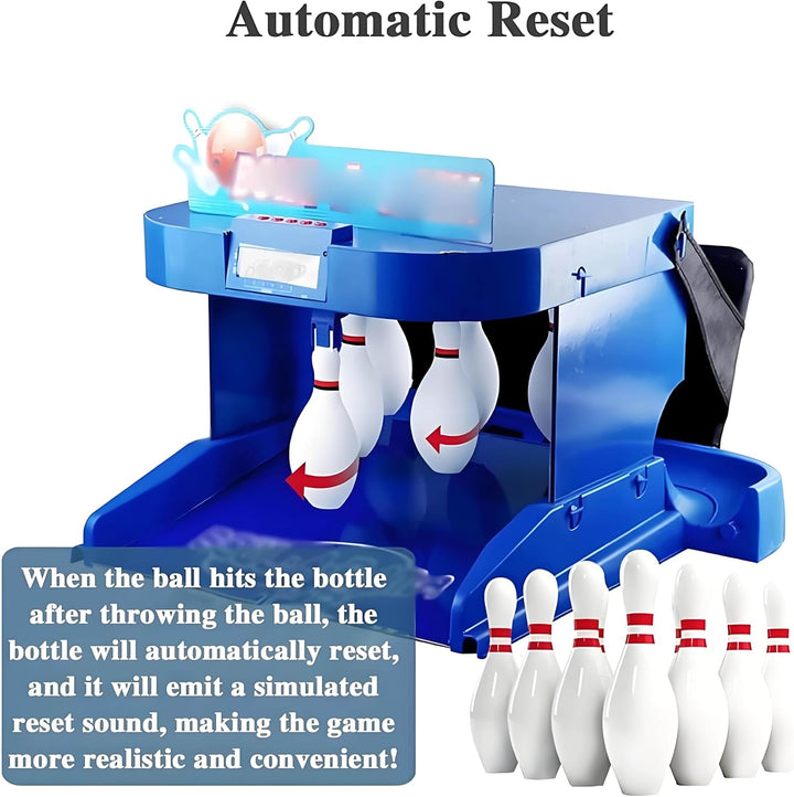 Electronic Bowling Alley Game, Indoor Bowling Ball Sports Game Console with LED Electronic Scoreboard, with Automatic Reset, Lighting & Simulation Sound Effect, Fun for Children and Adults,3.5M/11Ft