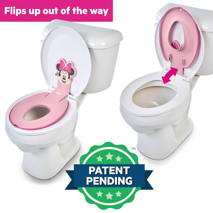 Disney Baby Minnie Mouse Flip & Sit Potty Training Seat, Attaches to Toilet Securely, Space Saving Design Fits Most Toilets