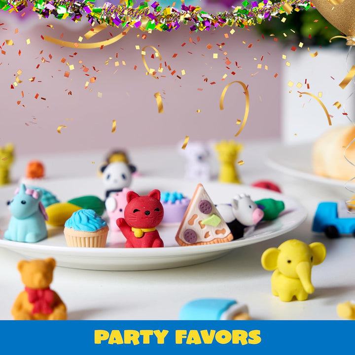 36Pcs Animal Erasers for Kids, Cute Pencils Erasers Bulk, Desk Pets Puzzle for Classroom Rewards Back to School Supplies Party Favors Treasure Box Toys Gifts