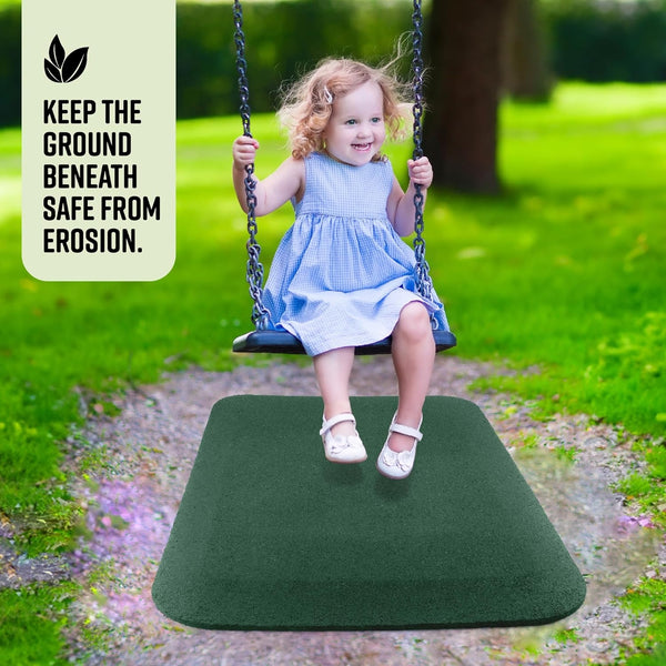 Playground Safety Rubber Wearmat for Swingsets and Slides - 1" Thick X 24" W X 40" L (2 Pack, Black)