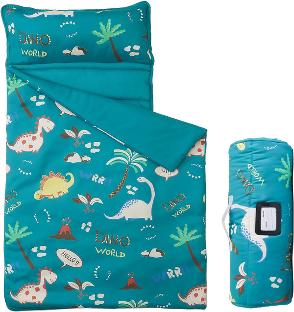 Toddler Nap Mat with Removable Pillow and Blanket, 52" X 20" Lightweight and Soft Nap Mat for Preschool, Daycare, Travel Sleeping Bags for Kids