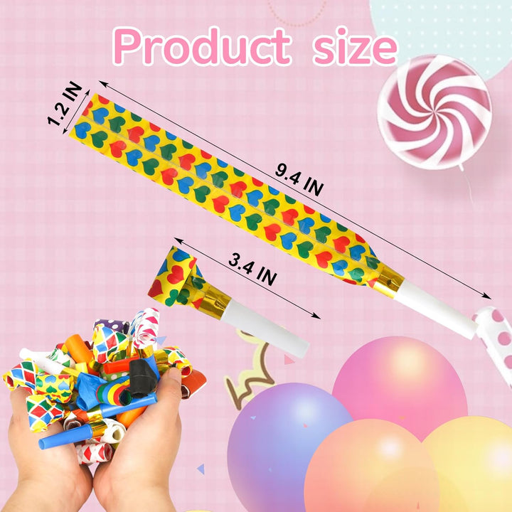 50 Pcs Funny Blowouts Blow Horns Birthday Party Whistles New Years Party Favors