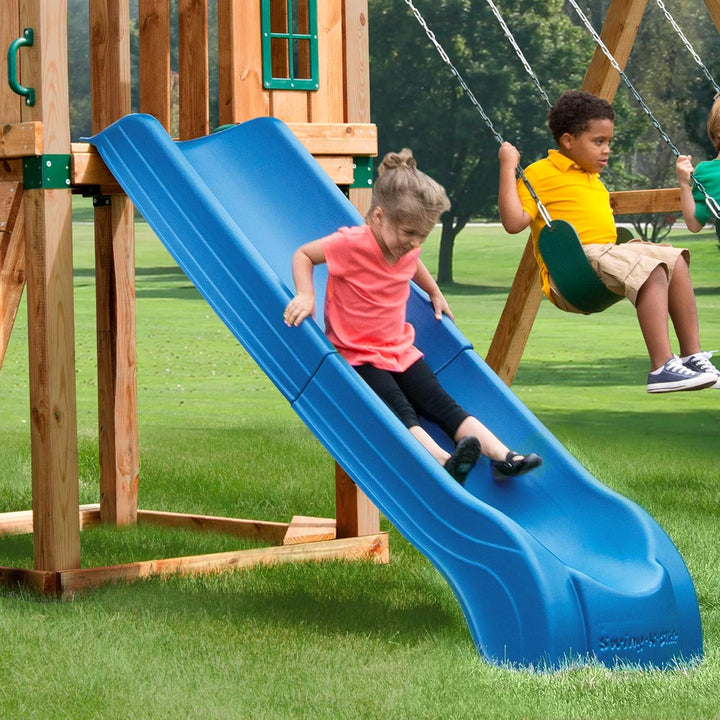 NE 4701 Summit Slide 2Piece Plastic Scoop Slide for 4' Decks, Blue
