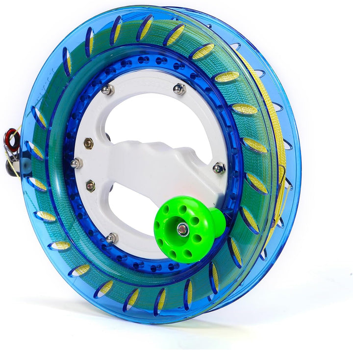 Kite Reel and Kite String with Reel, 8 Inches Dia Includes 1000Ft Line High Strength Kite String, Kite String Spool Wiht Lock for Outdoor Kites (Blue)