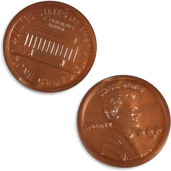 Play Coin Set - 30 Pennies, 20 Nickels, 20 Dimes, 20 Quarters and 4 Half-Dollars - Realistic Coins for Pretend Play