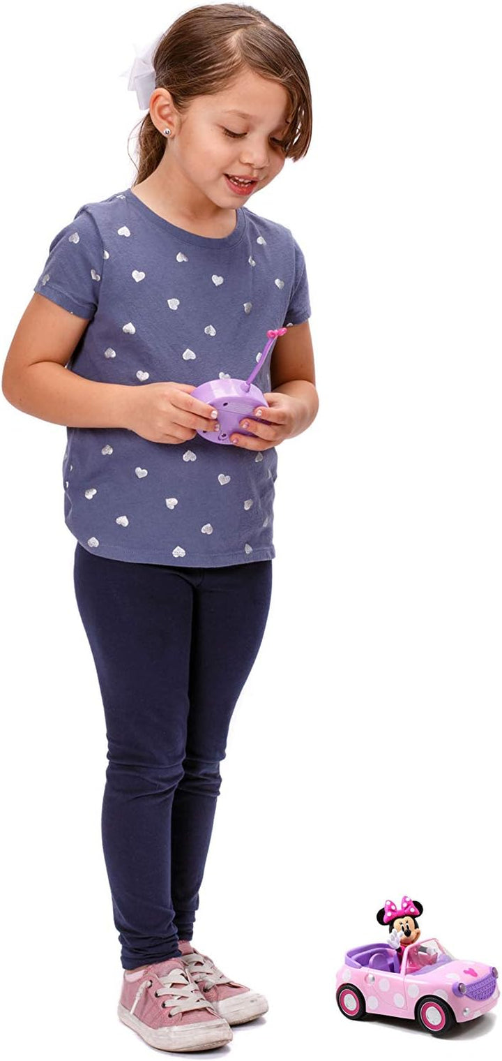 Disney Junior Minnie Mouse Roadster RC Car with Polka Dots, 27 Mhz, Pink with White Polka Dots, Standard (97161)