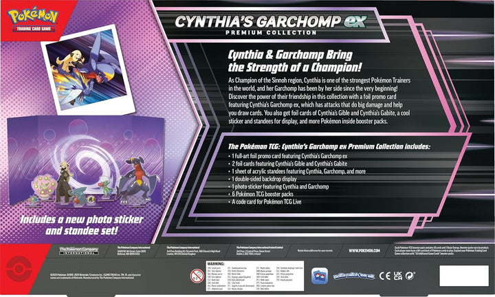 Pokemon TCG: Cynthia’S Garchomp Ex Premium Collection - 6 Packs, Stickers, Promos