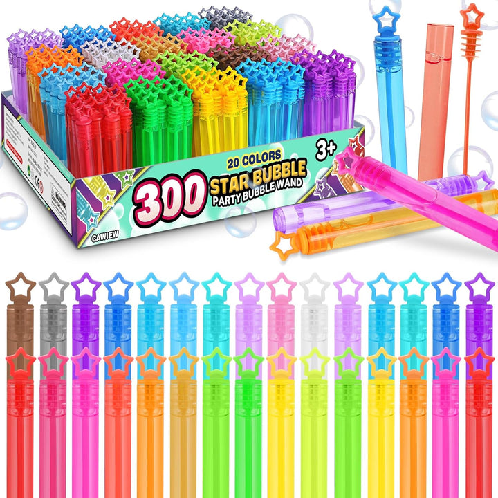 32 Pcs 8 Colors Neon Bubbles Party Favors for Kids, Mini Star Bubble Wand Bulk in Gift Box as Goody Bags Stuffer, Classroom Giveaways, Carnival Prizes Toy, Birthday Treats, Party Supplies for Toddlers