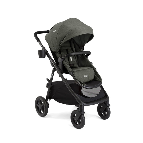 Ginger 4-In-1 Convertible Pramette and Stroller, Height Adjustable Seat, All-Wheel Suspension, Extra Storage – for Newborns and Toddlers (Evergreen)