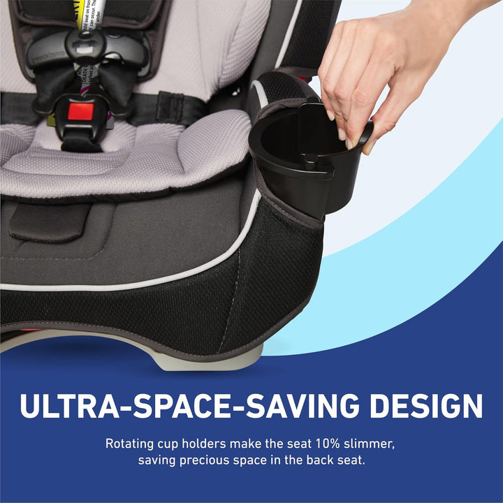 Slimfit 3-In-1 Convertible Car Seat, Ultra-Space-Saving Design, Darcie, Suitable for Rear and Forward-Facing, Highback Booster Seat with 10-Position Headrest