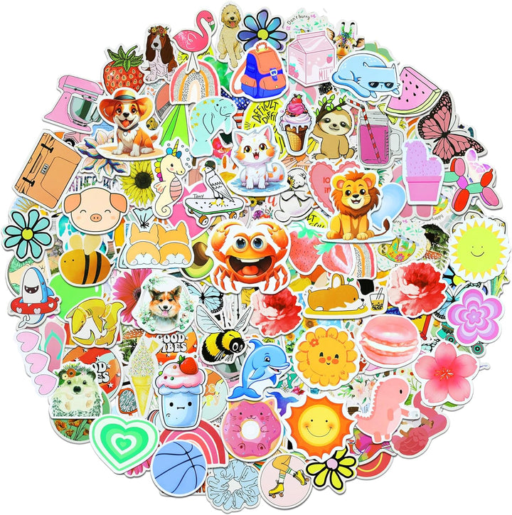 200Pcs Water Bottle Stickers for Kids, Cute Stickers for Water Bottles, Vinyl Waterproof Aesthetic Laptop Sticker Pack Classroom Prizes Skateboard for Kids Teens Girls Students