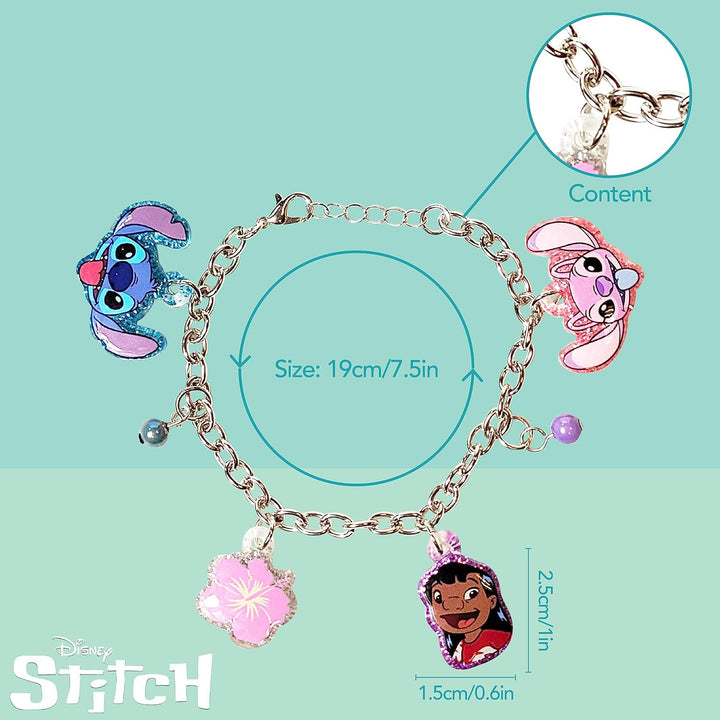 Lilo and Stitch 7" Bracelet with Metal Charms - Disney Stitch - Ages 3+