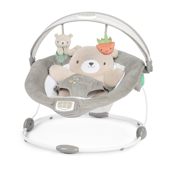 Inlighten Baby Bouncer Infant Seat with Light up -Toy Bar, Vibrations, Tummy Time Pillow & Sounds, 0-6 Months up to 20 Lbs (Twinkle Tails Bunny)