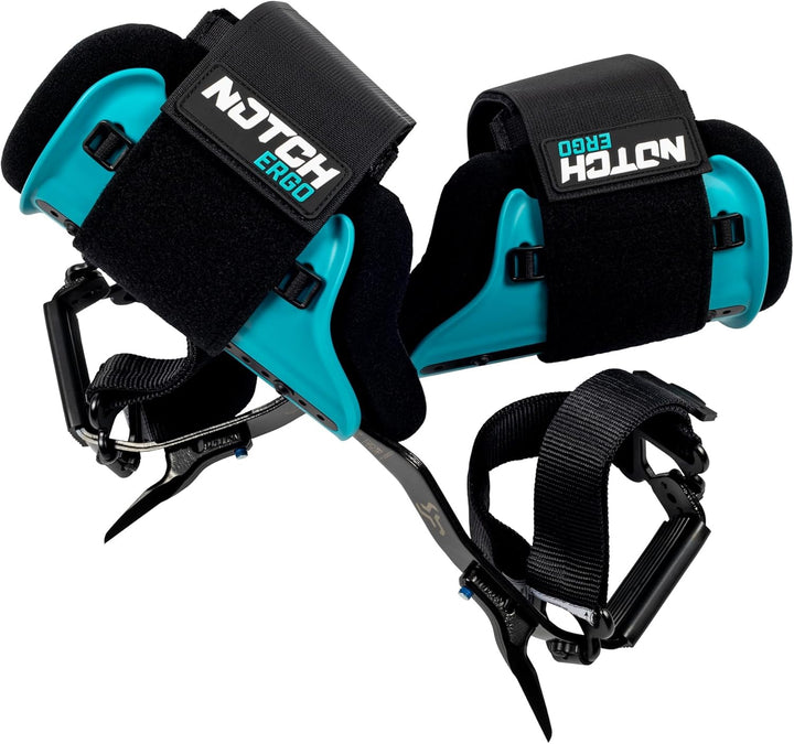 Ergo Steel Climbers Ergonomic Gaffs 20+ Cuff Adjustment Points, Stirrup Grip Pad, Dual Foot Strap Assembly, Redesigned Cuff, 350 Lbs. Total Weight Limit