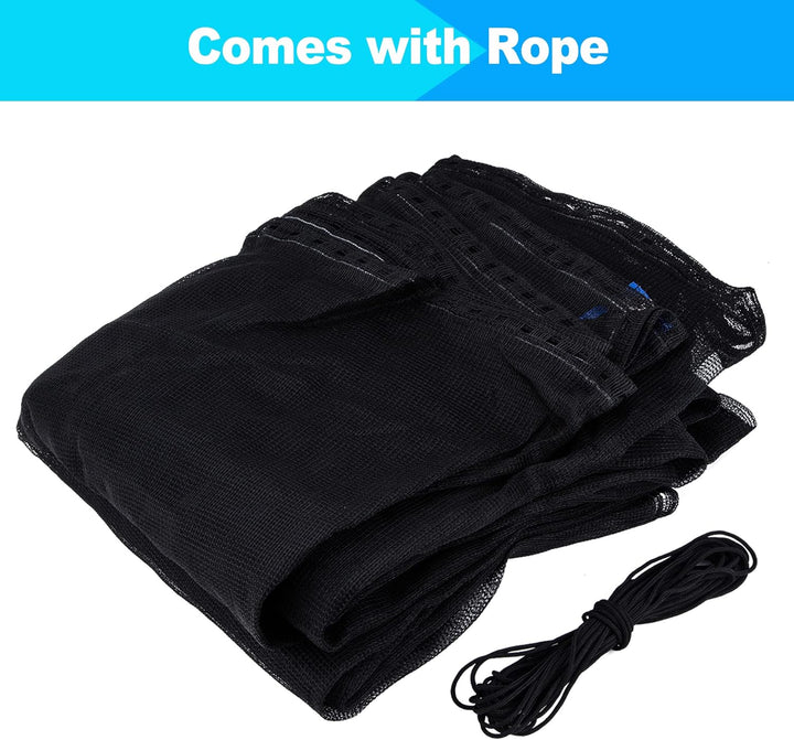 Trampoline Netting Replacement for 6 Straight Poles 12Ft 13Ft 14Ft 15Ft round Frame Trampolines, Safety Enclosure Net Breathable Weather & UV Resistant with Adjustable Straps, NET ONLY
