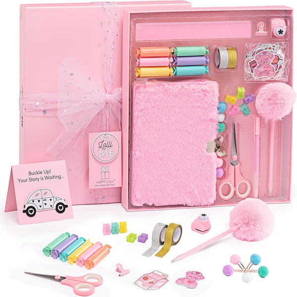 me Pink DIY Journal Kit for Girls – 300+ Pieces! Lockable Fuzzy Diary, Markers, Stickers & Empowering Pages – Gift Box for Tweens & Teens – Creative Journaling Set