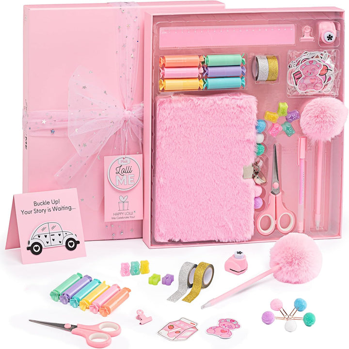 me Pink DIY Journal Kit for Girls – 300+ Pieces! Lockable Fuzzy Diary, Markers, Stickers & Empowering Pages – Gift Box for Tweens & Teens – Creative Journaling Set