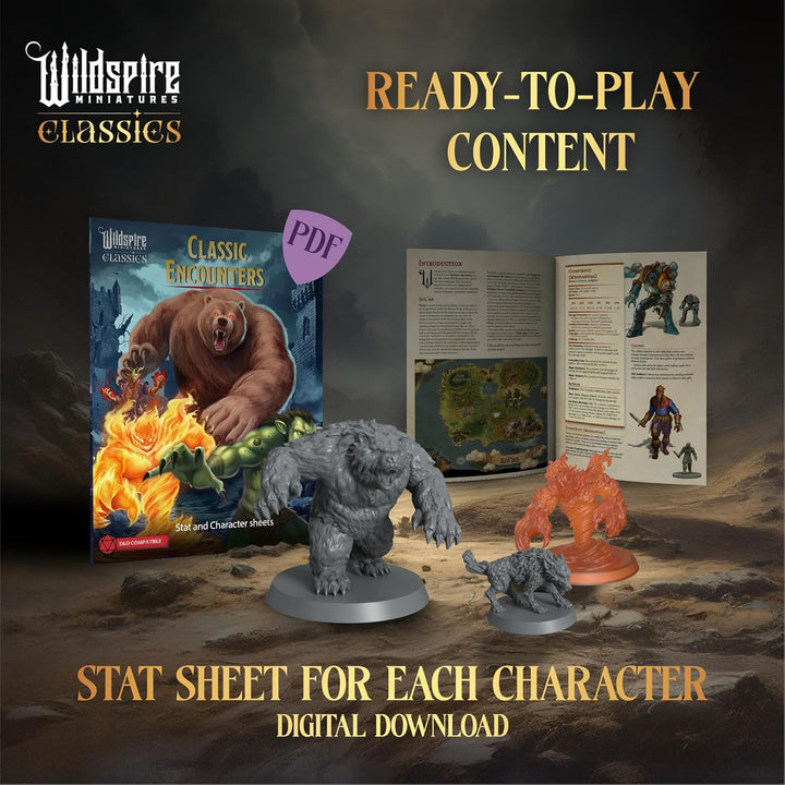 Classic Encounters - 125 Iconic DND Miniatures Bulk Monsters, Unpainted 28Mm DND Minis, D&D Miniatures, Dungeons and Dragons Figures Mini, Dnd Figurines, Fantasy Tabletop D&D Accessories Assembled