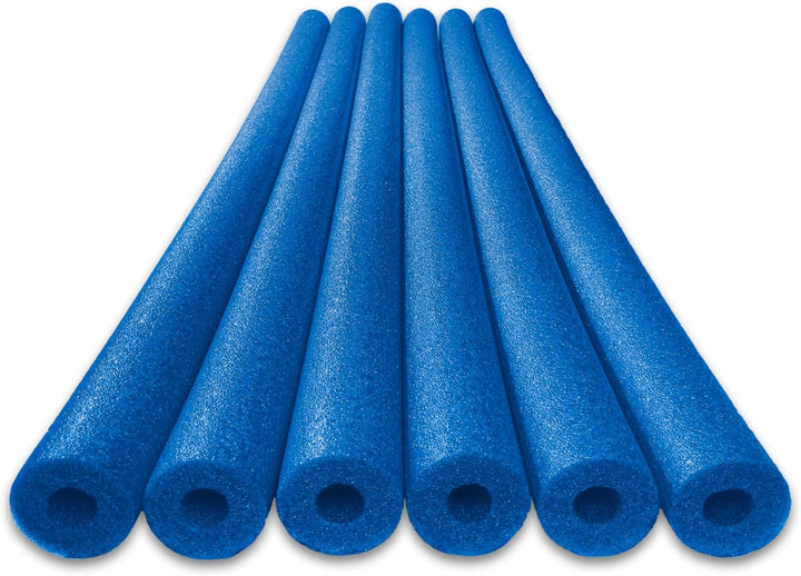 6 Pack Foam Pool Noodles – 48” X 2.5” Hollow Core – Extra Dense, Durable – Made in North America