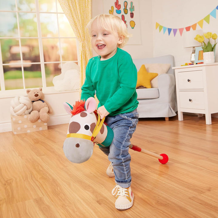 – Classic Hobby Horse – Plush Stick Horse – Wooden Pole & Sensory Textures – Realistic Sounds – 2+ Years – Pony Pal