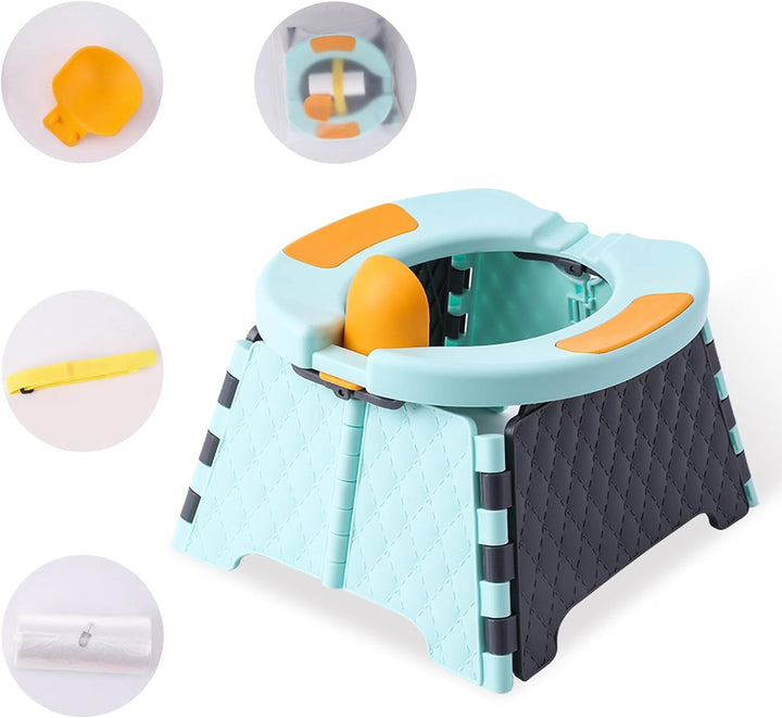 Portable Potty for Toddler Travel, Kids Travel Potty Training Chair with Travel Bag,Baby Potty Training Toilet for Outdoor and Indoor Easy to Clean(Gray) by , Includes 30 Replacement Bags