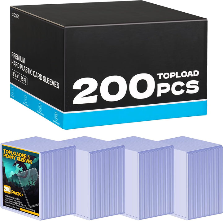 32 Count Topload Card Holder,  35PT Topload Card Protector, 3" X 4" Hard Plastic Card Sleeves, Baseball Card Protector, Rigid Toploading Card Case for Collectible Trading Sports Cards