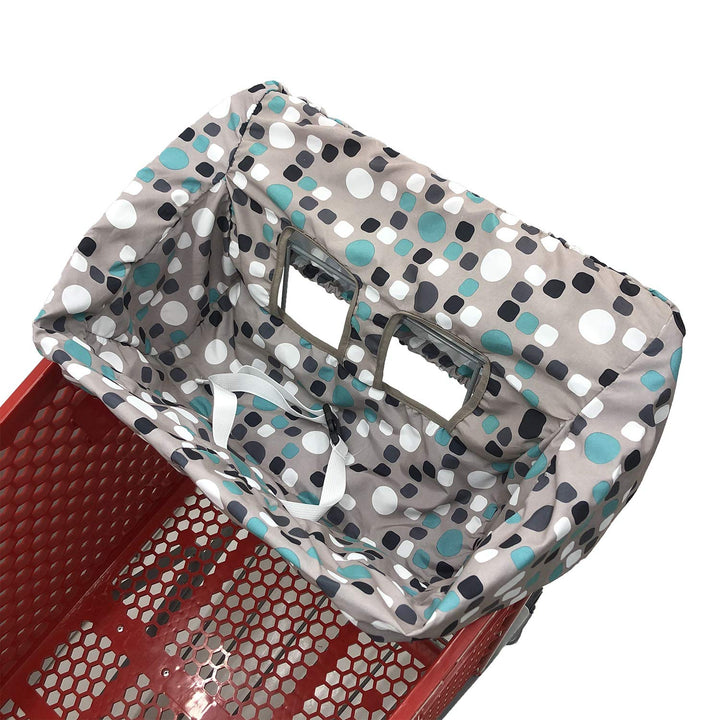 Portable Shopping Cart Cover, High Chair and Grocery Cart Covers for Babies, Kids, Infants & Toddlers, Attached Carry Bag (Gray Chevron)