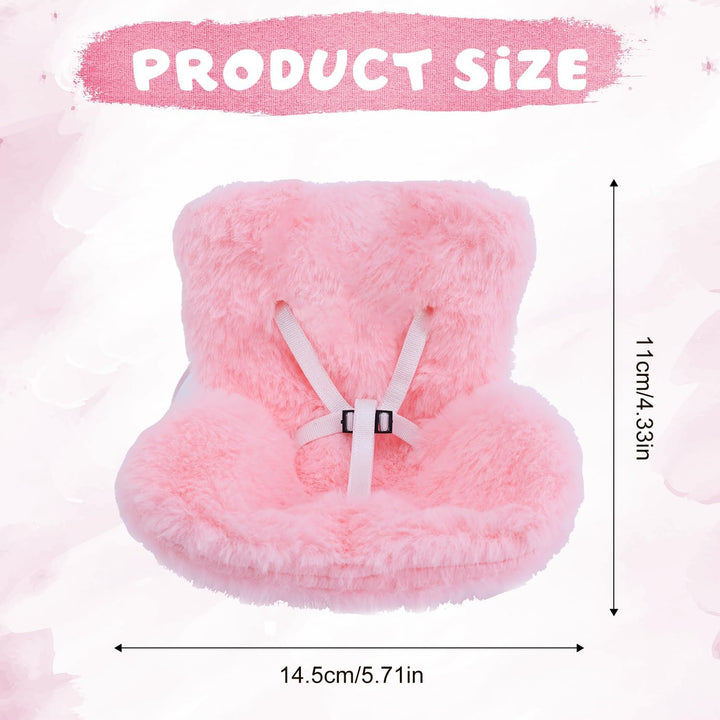 Car Seat for Dolls, Cute Safety Have a Seat with Soft Furry Cushion Pink Sofa Car Air Vents Clip Desktop Decor Chair to Display Doll Toy Ornaments Decorations Accessories
