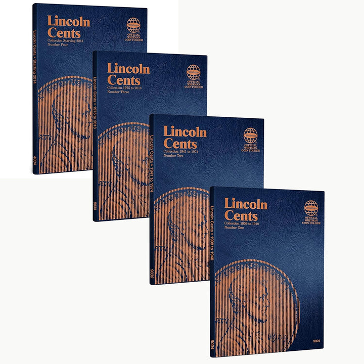 US Lincoln Cent Coin Folder Four Volume Set 1909 - Date #’S 9004, 9030, 9033, 4004