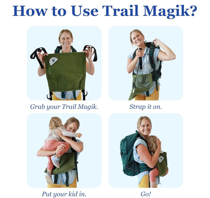 Kids Carrier | Ultra Lightweight Child Carrier for Hiking | Ultra-Compact Kids Carrier to Attach Your Hiking Backpack for Children 1+ Years, up to 43 Lbs Pounds (Light Teal with Gold)