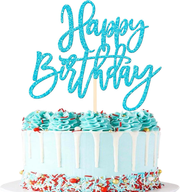 1 PCS Gold Happy Birthday & Anniversary Cake Topper