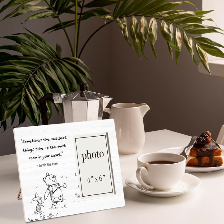 Classic Pooh Bear Nursery Picture Frame, Baby Gifts for Nursery, Baby Shower Gifts for New Parents Photo Frame for 4 X 6 Inch Photo