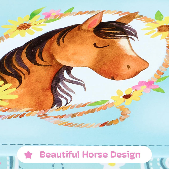 Jewelry Box for Girls by  - Barn Design Musical Jewelry Box with Spinning Horse Doll - Pony Stuff for Girls, Horse Gift for Kids, Equestrian Keepsake for Ages 2 up - Home on the Range Tune