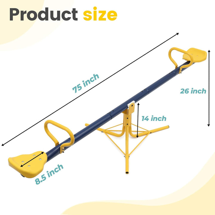 Teeter Totter,360 Degree Rotation Seesaw for Kids Outdoor for Ages 4-12, Sit and Spin Teeter Totter Kids Outdoor Play Equipment