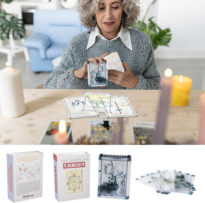 The Transparent Tarot, with Deck and Guidebook Box Set & Card Meanings, Classic Tarot Learning Deck Fortune Telling Game with Meanings on Them for Beginner