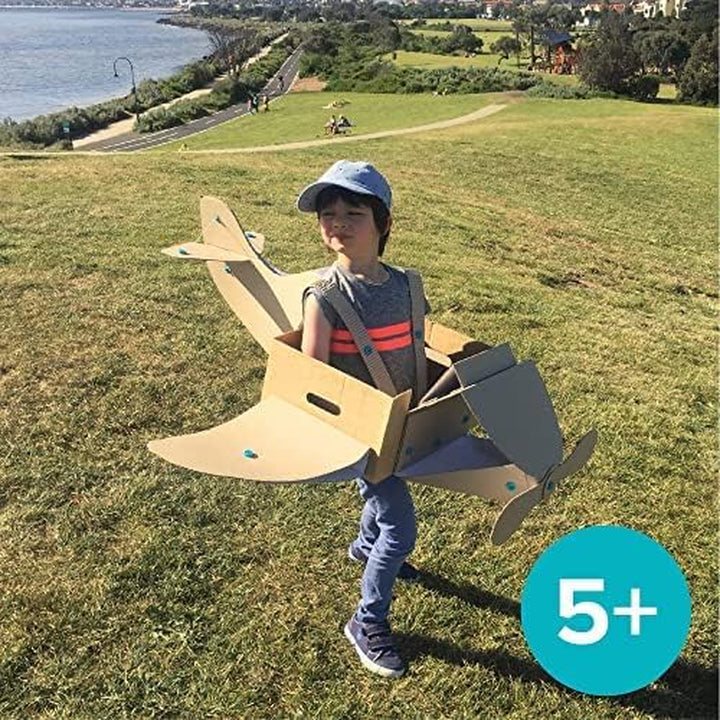 Discover | 126 Piece Cardboard Construction Toolbox for 1-5 Makers | STEM and STEAM Educational Toys for Kids | at Home Play + Classroom Learning | Reusable Tools for Boys and Girls Age 5+