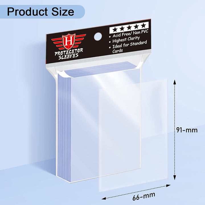 500 Counts Card Sleeves for Trading Cards, Soft Penny Card Sleeves Clear Plastic Card Protectors Fit for Baseball Card, Sports Cards, MTG Game Card Standard Cards