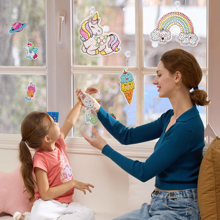16 Projects Gem Painting, Kids Diamond Gem Painting Kit with 5D Gem, Arts and Crafts for Girls Ages 6-12, Gem Craft Activities Kits, Premium Art Gift Ideas for Girls Ages 6, 7, 8+