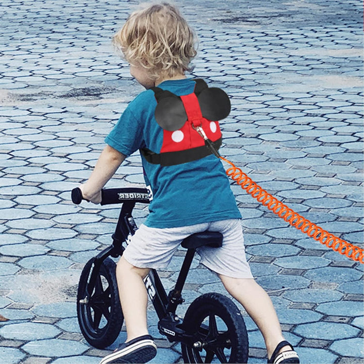 Toddler Leash Harness, Child Harness Baby Leash + Anti-Lost Wrist Link, Cute Kids Harness with Walking Assistant Strap Belt Tether for 1-5 Years Boys and Girls to Zoo or Mall