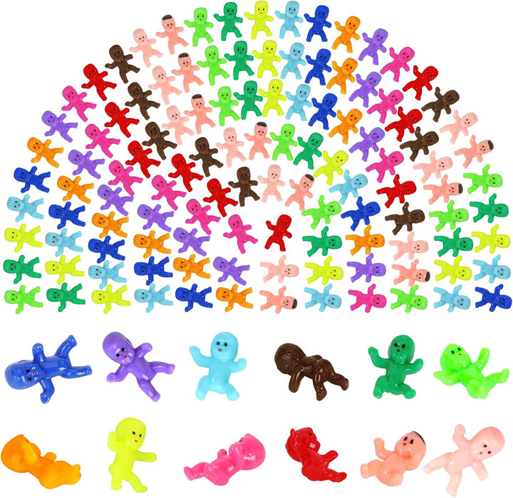 120 PCS Plastic Babies for Games, 1 Inch Bulk Mini Babies Tiny Babies for King Cake Babies Ice Cube Game, Small Plastic Babies for My Water Broke Baby Shower Decorations
