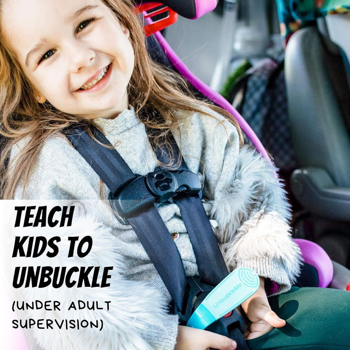 Car Seat Buckle Release Tool - Easy Opener Aid for Arthritis, Long Nails, Older Kids - Button Pusher for Infant, Toddler, Convertible 5 Pt Harness Car Seats - as Seen on Shark Tank (Aqua)