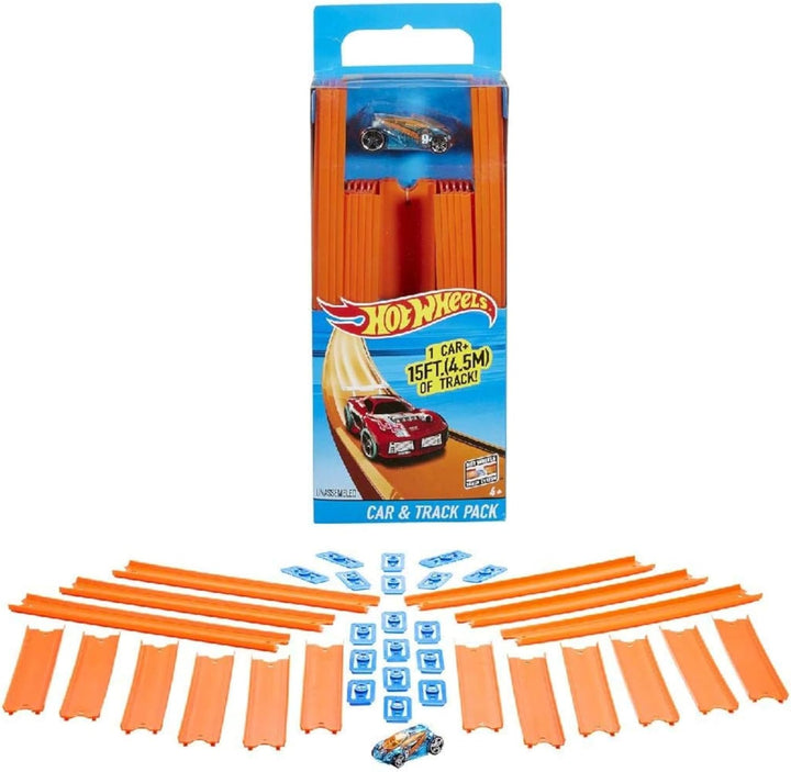 Toy Car Mega Track Set Pack, 87 Component Building Parts for 40-Ft of Track & 1:64 Scale Vehicle (Amazon Exclusive)